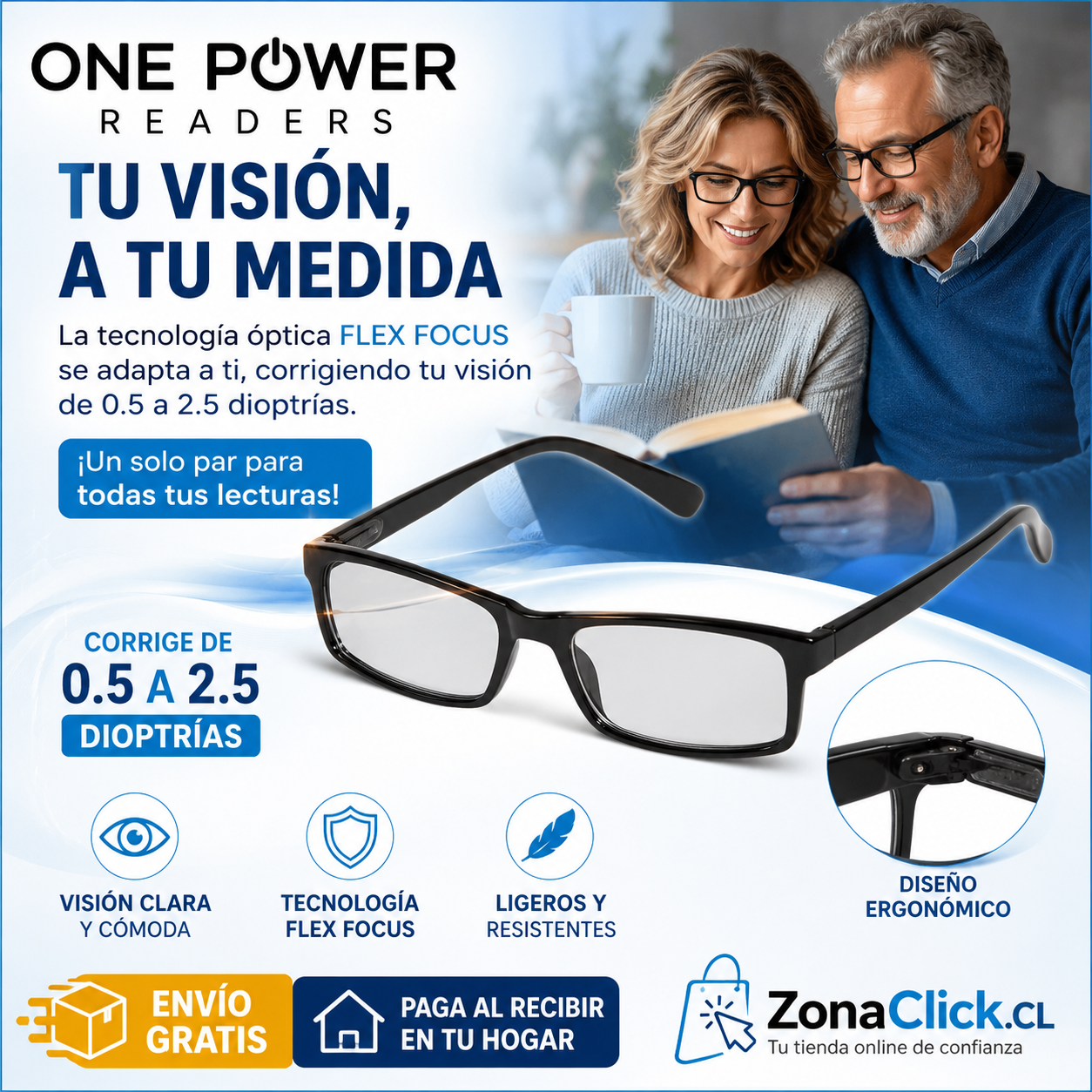 Pack 3 👓- One Power Readers Lentes Multifocal + ENVÍO GRATIS + PAGA AL RECIBIR🏡