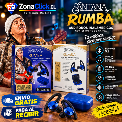 🎶Santana Rumba Auriculares Bluetooth 5.1 🚚ENVÍO GRATIS + PAGO AL RECIBIR🏠