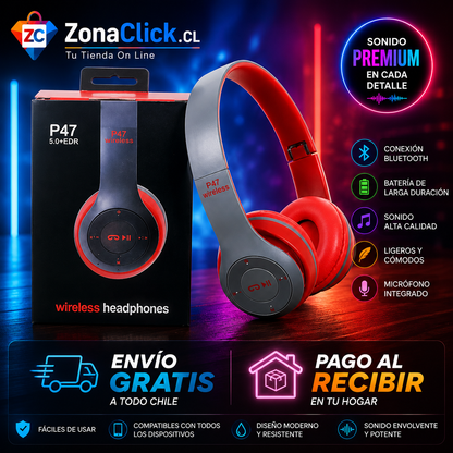 🎵Audífonos Bluetooth Inalámbricos P47 + 🚚 ENVÍO GRATIS + PAGA AL RECIBIR 🏠