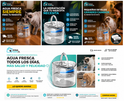 🐾 BEBEDERO MASCOTAS TRANSPARENTES +🚚 ENVÍO GRATIS + PAGA AL RECIBIR🏠