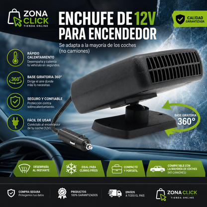 🔥CALEFACTOR Y VENTILADOR DE AUTO + ENVÍO GRATIS 🚘