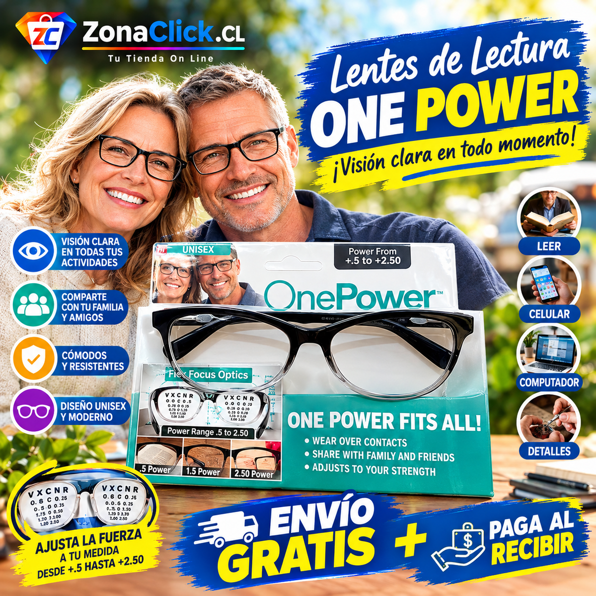 👓LENTES ONE POWER 🚚ENVÍO GRATIS + PAGA AL RECIBIR🏡