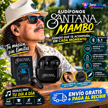 🎧Santana Mambo Auriculares Inalámbricos🎶🚚ENVÍO GRATIS + PAGA AL RECIBIR🏠