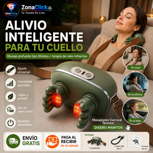 Masajeador Eléctrico Portátil de Dedos con Calor y Vibración 🚚ENVÍO GRATIS + PAGA AL RECIBIR🏡