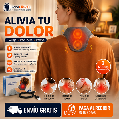 Masajeador Térmico De Cuello 2 en 1 Vibración y Terapia Calor + ENVÍO GRATIS