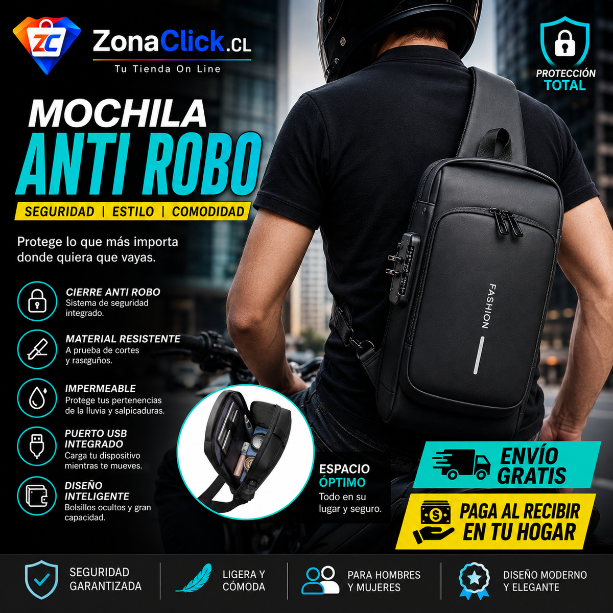 🛡️ Bolso Antirrobo🔒: La Protección Que Necesitas, Con Estilo✨ ENVÍO GRATIS🔥