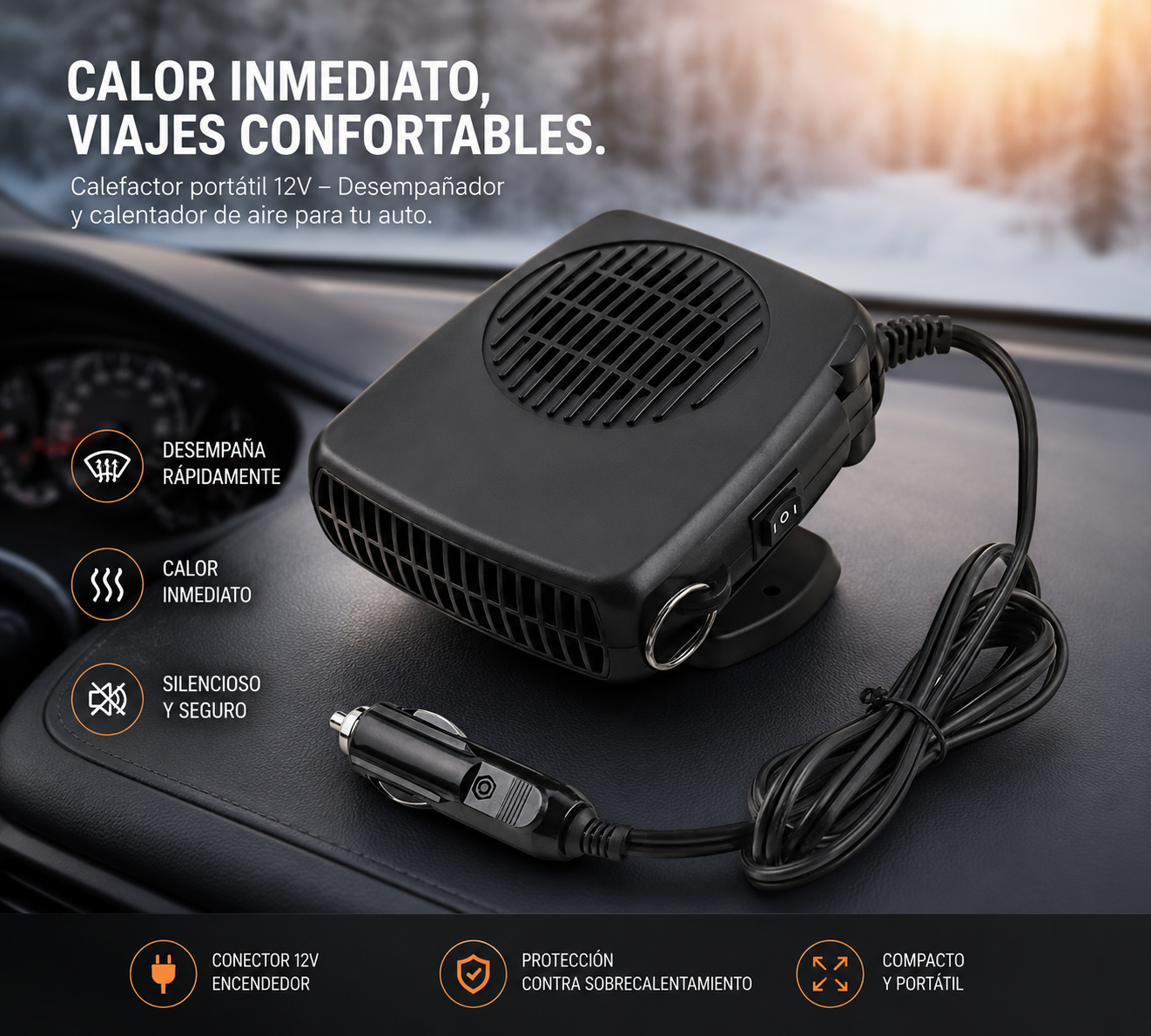 🔥CALEFACTOR Y VENTILADOR DE AUTO + ENVÍO GRATIS 🚘