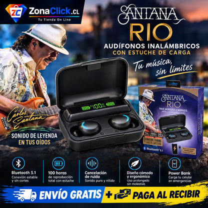 🎶 Santana Rio Auriculares 🎧 Bluetooth 5.1 🚚ENVÍO GRATIS + PAGA AL RECIBIR🏠