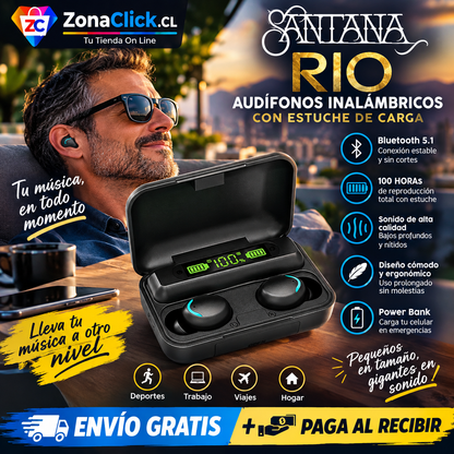 🎶 Santana Rio Auriculares 🎧 Bluetooth 5.1 🚚ENVÍO GRATIS + PAGA AL RECIBIR🏠