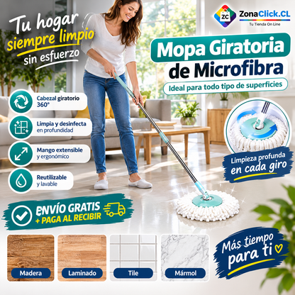 🧹Trapeador 360 Reforzado Con Una Mopa 🚚ENVÍO GRATIS + PAGA AL RECIBIR🏠