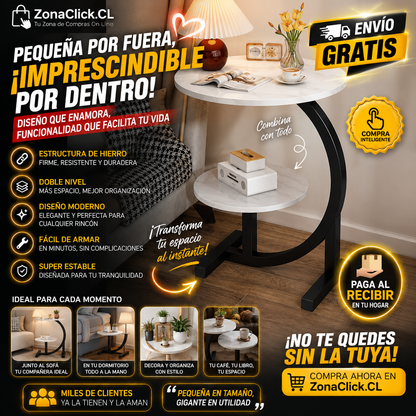 Mesa De Centro De Doble Cara BLANCA + 🚚 ENVIO GRATIS + PAGA AL RECIBIR 🏡