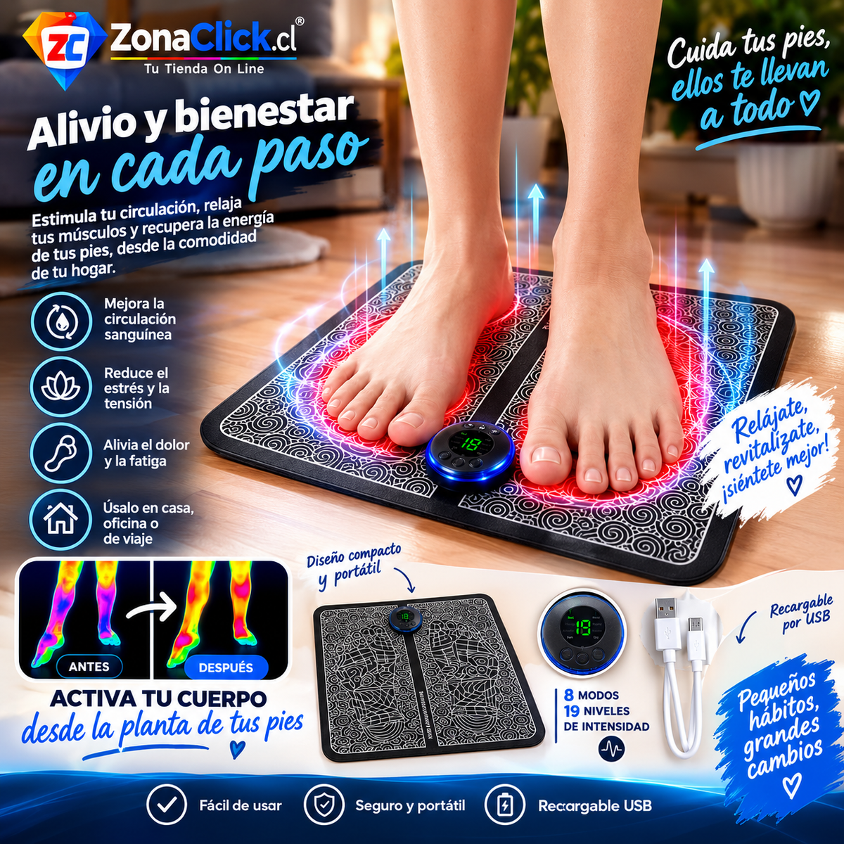 Pack de 2 Masajeadores de Pies USB 🚚ENVÍO GRATIS + PAGA AL RECIBIR🏠
