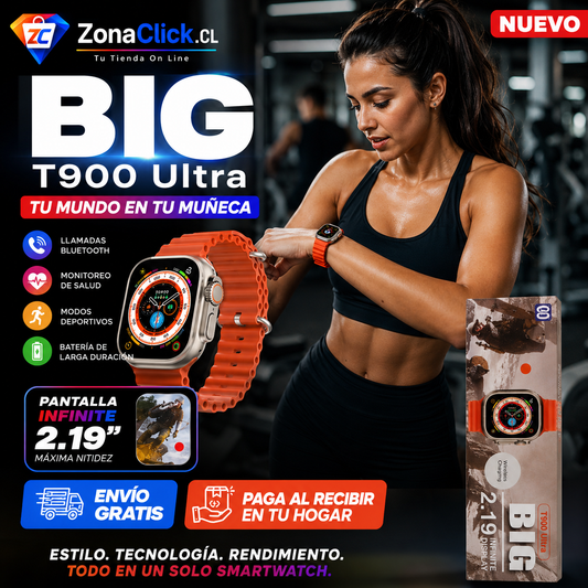 RELOJ SMARTWATCH T900 ULTRA BIG (MUJER) + ENVÍO GRATIS + PAGA AL RECIBIR