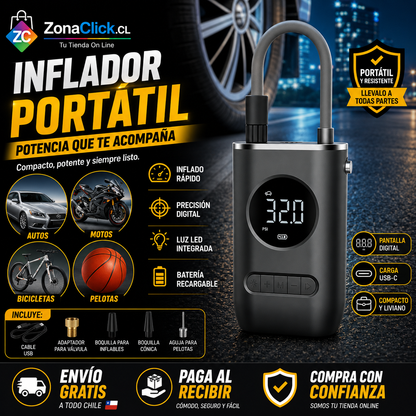 COMPRESOR DE AIRE PORTATIL 🚚ENVÍO GRATIS + PAGO AL RECIBIR🏠