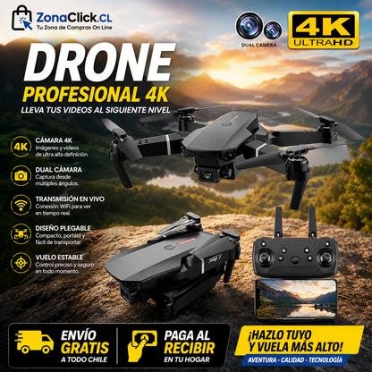 Dron Dual Camera ™ 4K Wi-Fi + 🚚ENVÍO GRATIS + PAGA AL RECIBIR 🏡