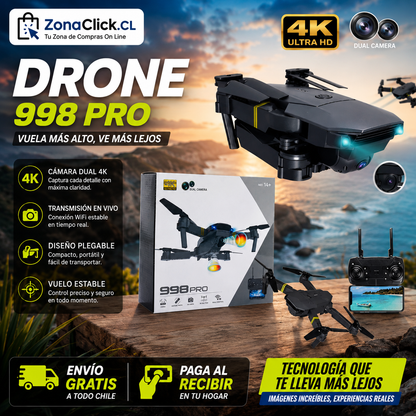 Dron Dual Camera ™ 4K Wi-Fi + 🚚ENVÍO GRATIS + PAGA AL RECIBIR 🏡