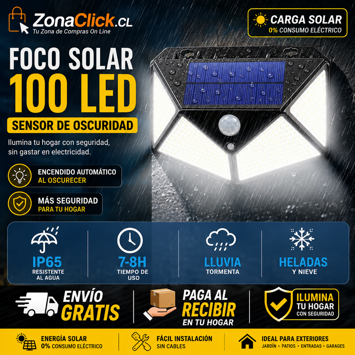 PACK 2 💡Focos Solares ☀️ Premium con Sensor + ENVÍO GRATIS + PAGA AL RECIBIR📦