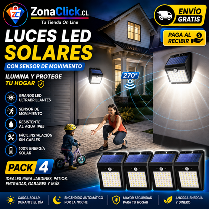 Pack 4 - Luces LED Solares para Exteriores + ENVÍO GRATIS + PAGA AL RECIBIR🏡