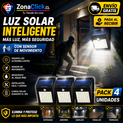 Pack 4 - Luces LED Solares para Exteriores + ENVÍO GRATIS + PAGA AL RECIBIR🏡