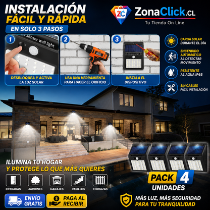 Pack 4 - Luces LED Solares para Exteriores + ENVÍO GRATIS + PAGA AL RECIBIR🏡