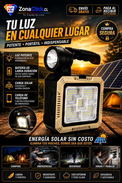 Linterna Carga Solar Kit Herramientas ENVÍO GRATIS + PAGA AL RECIBIR