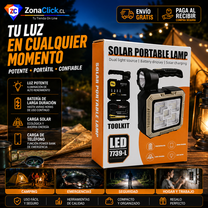Linterna Carga Solar Kit Herramientas ENVÍO GRATIS + PAGA AL RECIBIR