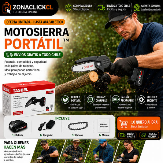 Mini Motosierra Inalámbrica 1 Batería + ENVÍO GRATIS + PAGA AL RECIBIR