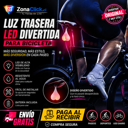 Luz Trasera LED Divertida 🍒 para Bicicleta ENVÍO GRATIS + PAGA AL RECIBIR🏠
