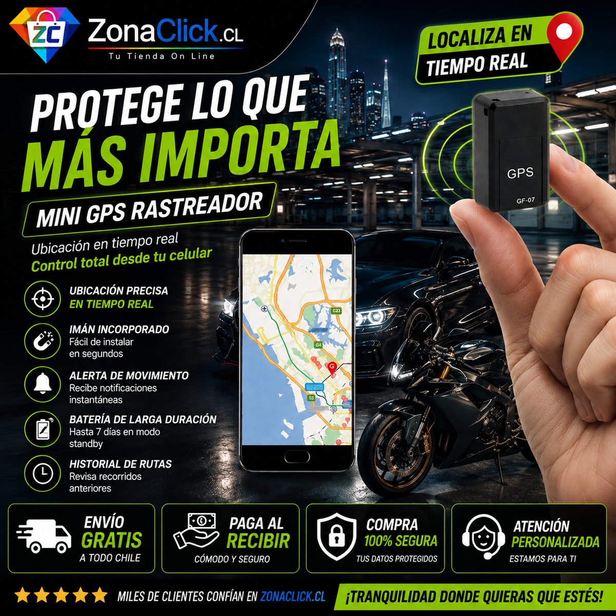 Mini GPS + ENVÍO GRATIS + PAGA AL RECIBIR