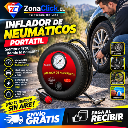 Inflador de Neumáticos Tipo Rueda 🚚ENVÍO GRATIS + PAGA AL RECIBIR🏠