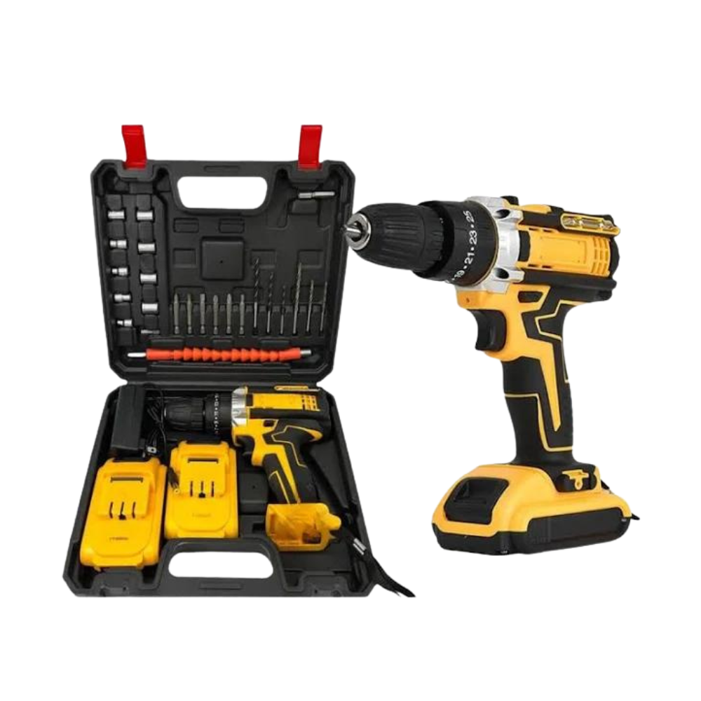 TALADRO INALAMBRICO 98V AMARILLO + ENVÍO GRATIS