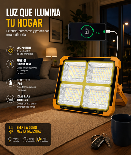 Foco de Emergencia LED Solar Recargable + ENVÍO GRATIS + PAGA AL RECIBIR