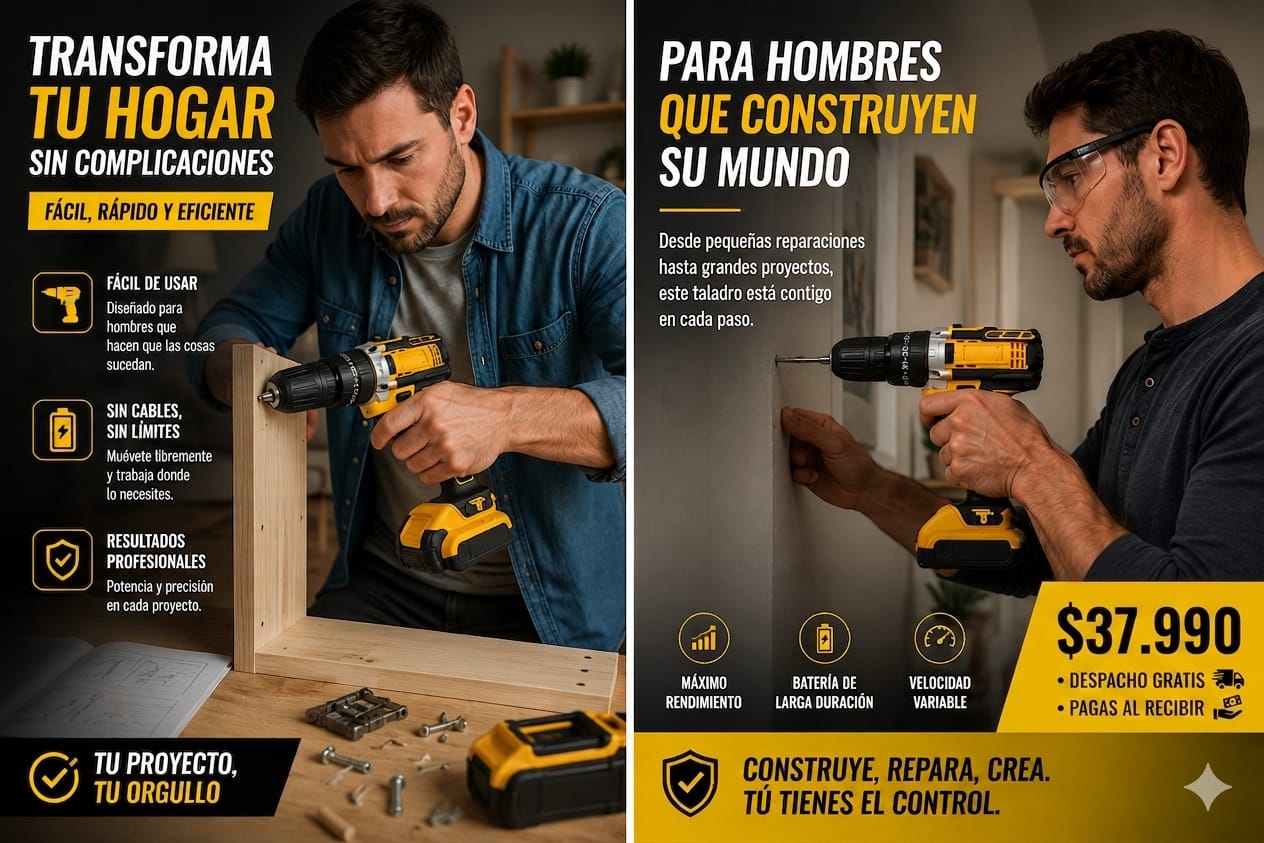 TALADRO INALAMBRICO 98V AMARILLO + ENVÍO GRATIS