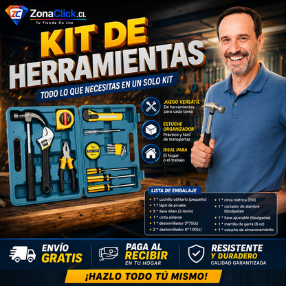 🛠️ Set Caja Herramientas Manuales 🧰 + ENVIO GRATIS + PAGA AL RECIBIR 🏠