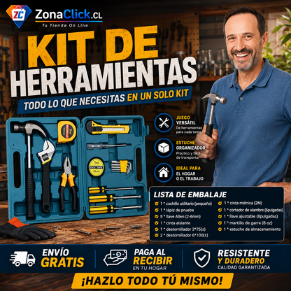 🛠️ Set Caja Herramientas Manuales 🧰 + ENVIO GRATIS + PAGA AL RECIBIR 🏠