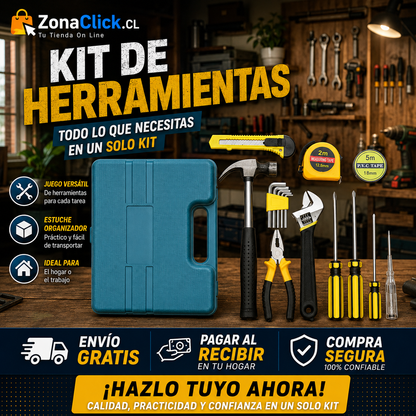 🛠️ Set Caja Herramientas Manuales 🧰 + ENVIO GRATIS + PAGA AL RECIBIR 🏠