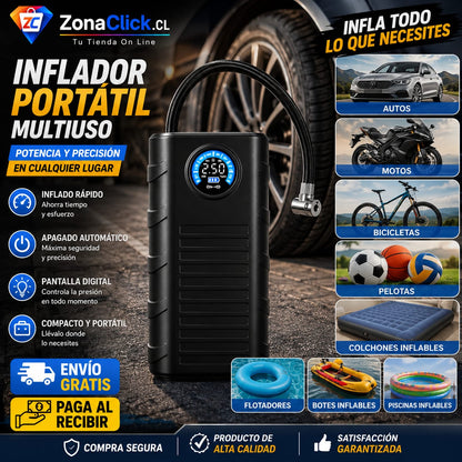 Mini Inflador de Auto, Bicicletas y Balones Portátil 🚚ENVÍO GRATIS + PAGA AL RECIBIR🏠