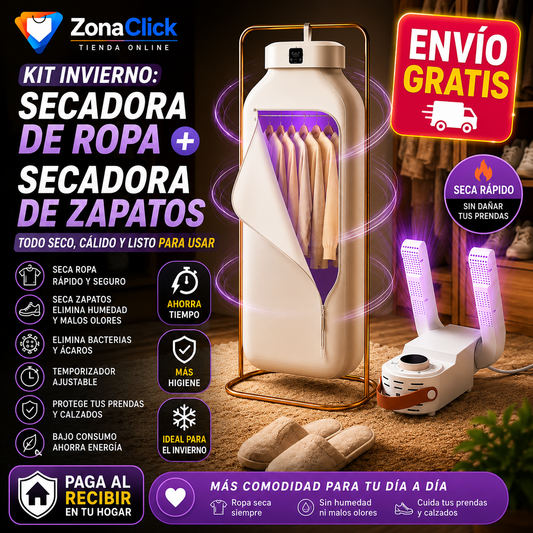 🌦️Kit Invierno:  1 Secadora Ropa + 1 Secadora Zapatillas - 🚚ENVÍO GRATIS - PAGA AL RECIBIR🏡