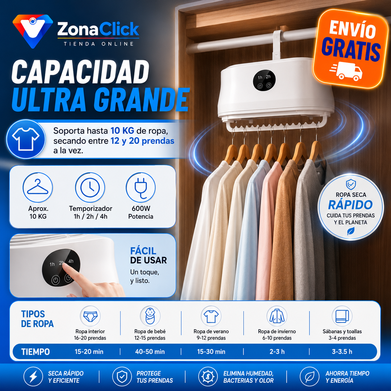 🌦️Kit Invierno:  1 Secadora Ropa + 1 Secadora Zapatillas - 🚚ENVÍO GRATIS - PAGA AL RECIBIR🏡