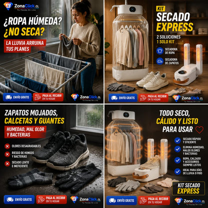 🌦️KIT SECADO EXPRESS: Secadora Ropa + Secadora Zapatillas 🚚ENVÍO GRATIS - PAGA AL RECIBIR🏡