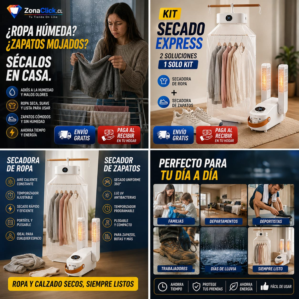 🌦️KIT SECADO EXPRESS: Secadora Ropa + Secadora Zapatillas 🚚ENVÍO GRATIS - PAGA AL RECIBIR🏡