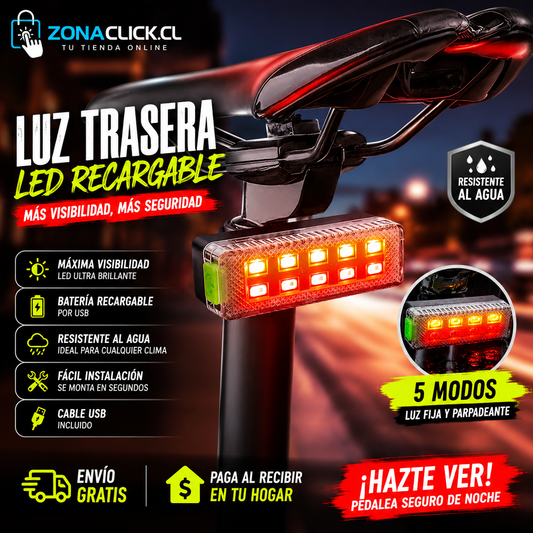 🚴♂️ LUZ LED TRASERA PARA BICICLETA 🚴 RUPU ON + ENVÍO GRATIS🏡