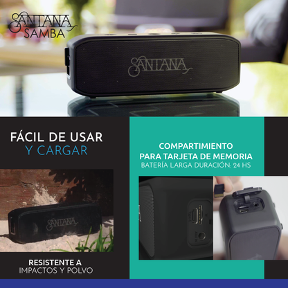 🎶Santana Samba: 🔊 Parlante Bluetooth 5.1 🎶+ ENVÍO GRATIS + PAGA AL RECIBIR 🏠