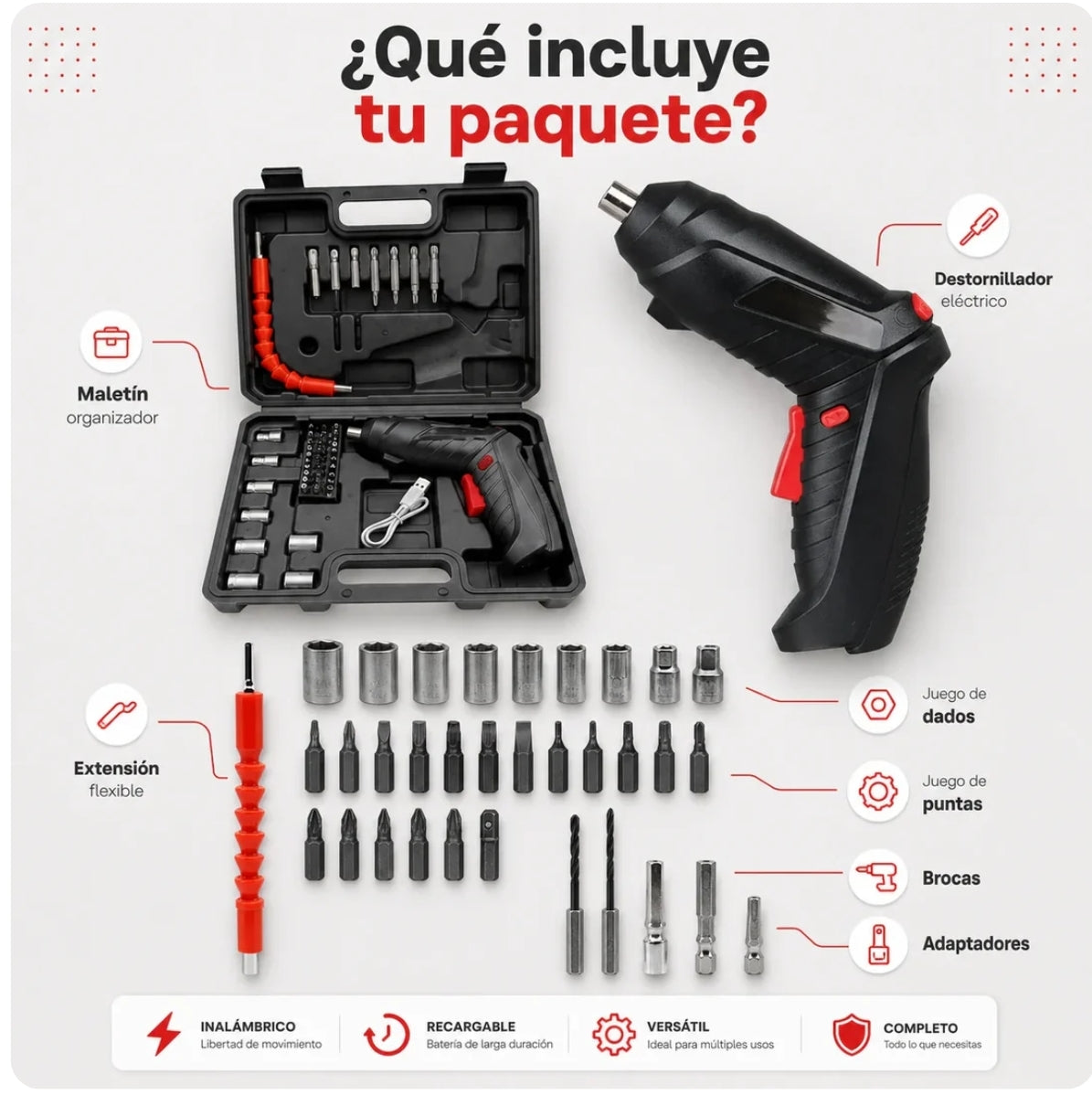 Set Desatronillador Portátil + ENVÍO GRATIS