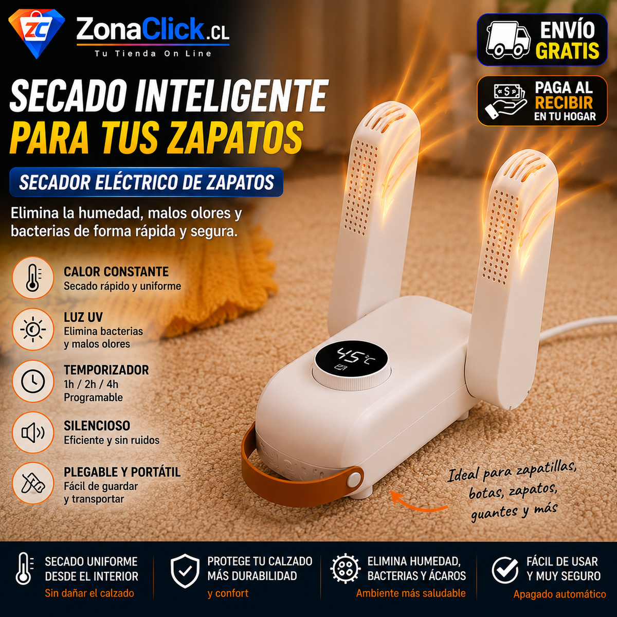 🌦️KIT SECADO EXPRESS: Secadora Ropa + Secadora Zapatillas 🚚ENVÍO GRATIS - PAGA AL RECIBIR🏡