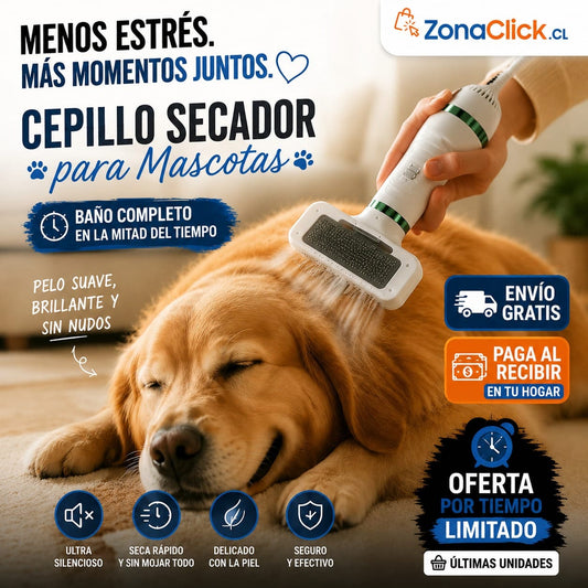 Secador Cepillo Pelo Mascotas 2 En 1 🐶 ENVÍO GRATIS ✨ PAGA AL RECIBIR ✨