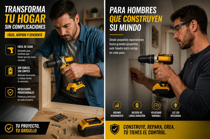 TALADRO INALAMBRICO 98V AMARILLO + ENVÍO GRATIS