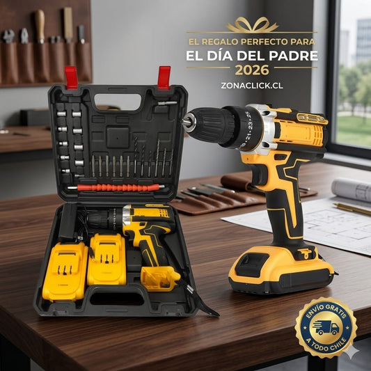 TALADRO INALAMBRICO 98V AMARILLO + ENVÍO GRATIS
