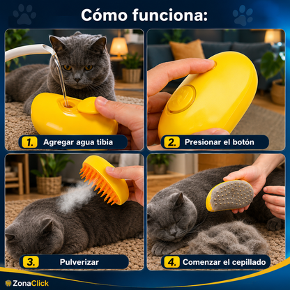 Cepillo Quitapelo a Vapor Recargable para Mascotas + ENVÍO GRATIS