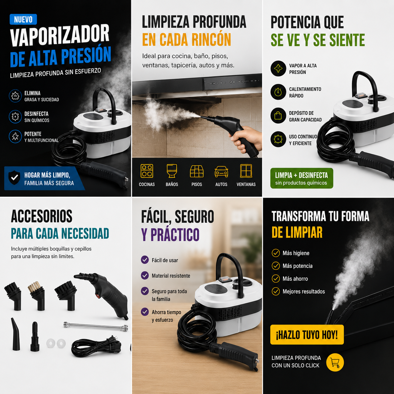 Limpiadora a Vapor Multiuso Elimina Grasa - ENVÍO GRATIS - PAGA AL RECIBIR✅